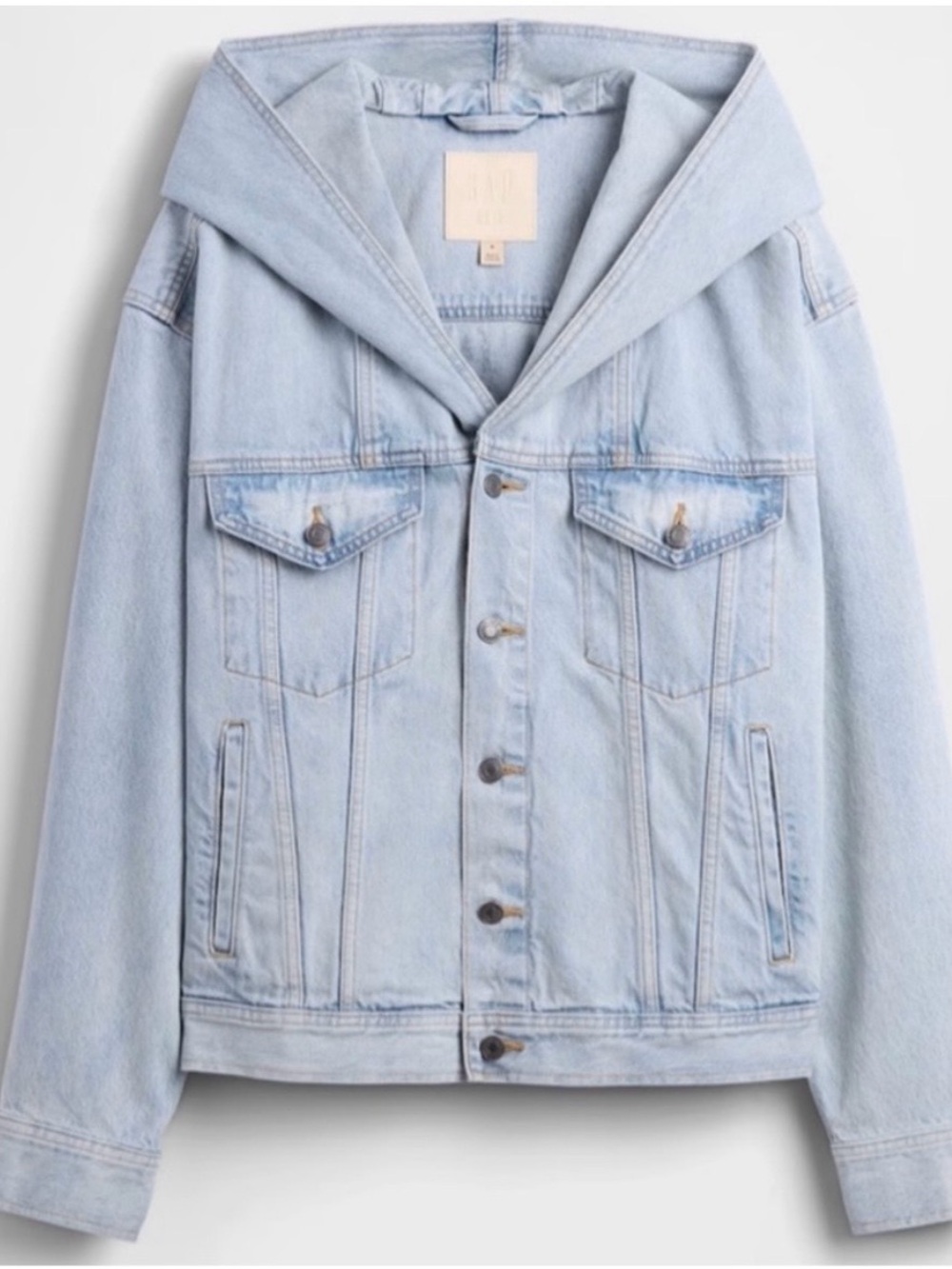 BeisxGap - Light Wash Denim Jacket with Attached Hood